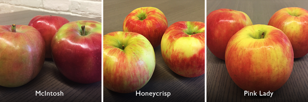 Three red apple varieties