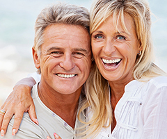 happy smiling older man and woman