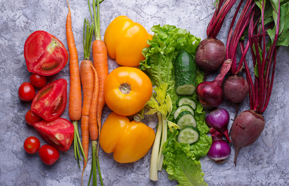 A rainbow of vegetables kids should eat.