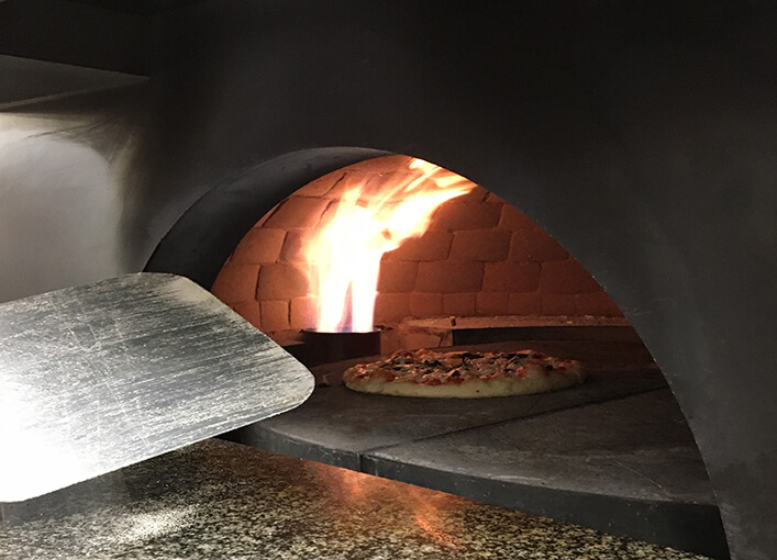 Flame Cooking Brick Oven Pizza