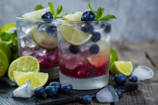 Blueberry ginger cooler mocktail