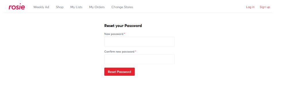 reset password