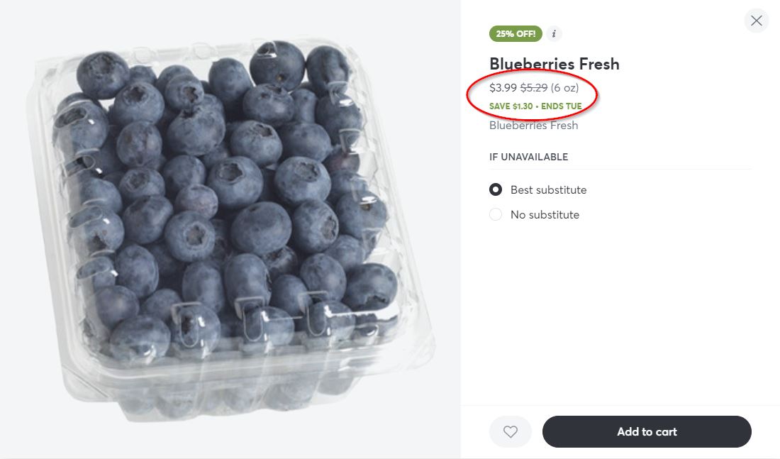 blueberries savings