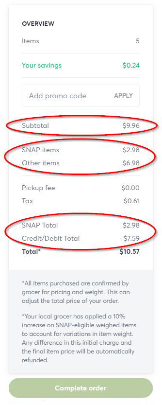 snap checkout