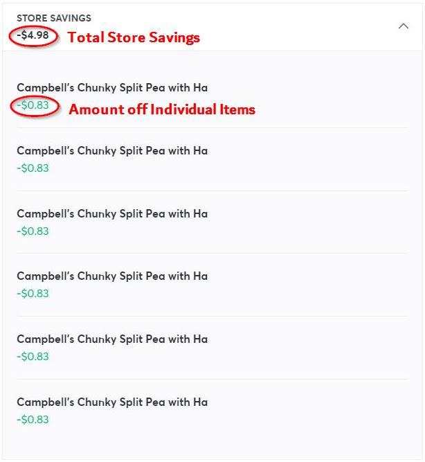 store savings list