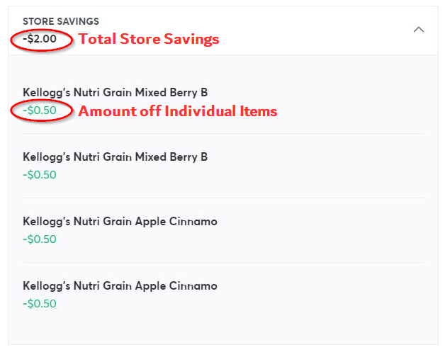 store savings list