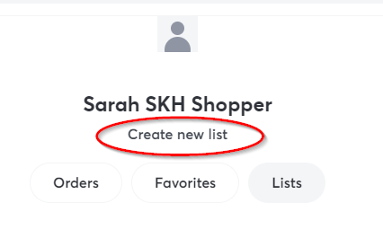 sarah sku shopper create a new list