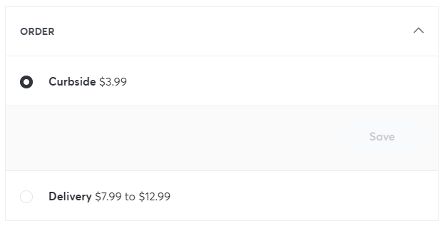 order times curb or delivery